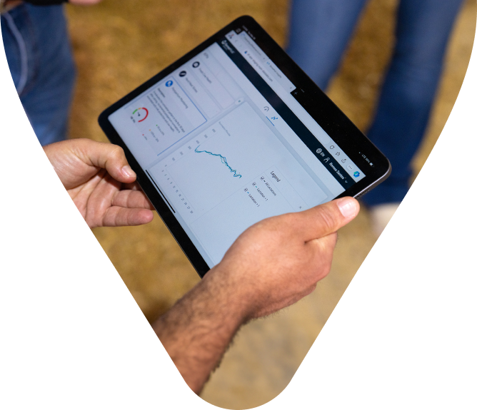 A tablet showing how to enhance business insights and performance metrics.